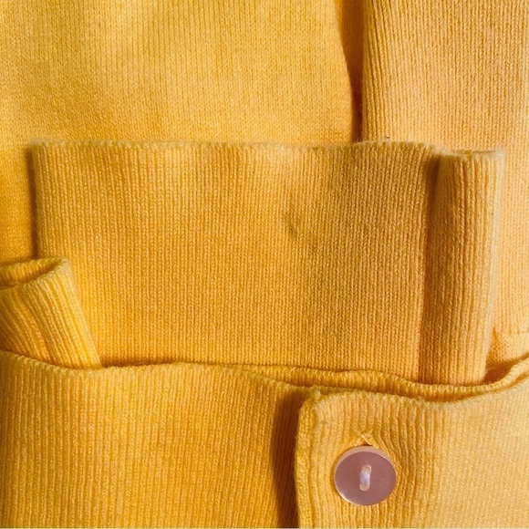 Land's End L/S Botton Up Cotton Blend Cardigan Butter Yellow Size SMALL (6-8) - Picture 7 of 8